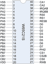 W65C21S 40 pin PDIP